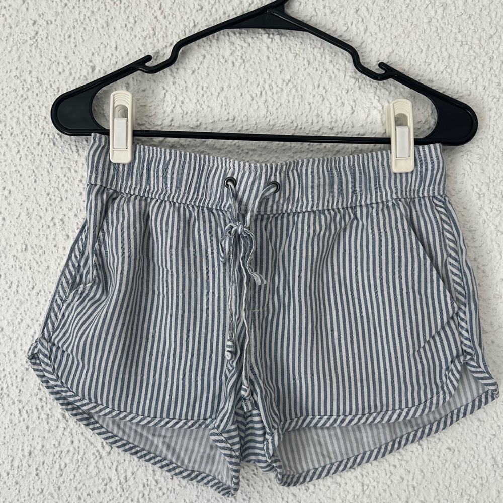 SO Blue and White Striped Shorts with pockets